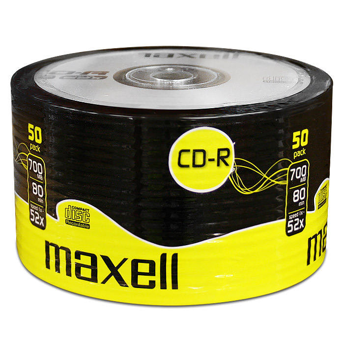CD-R Maxell 700 MB, celofán 50 ks, 624036