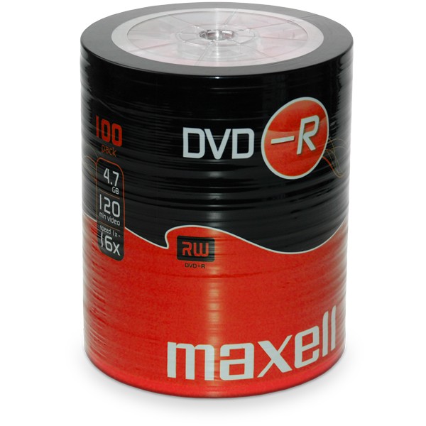 DVD-R Maxell 4,7 GB 16x, celofán 100 ks, 275733