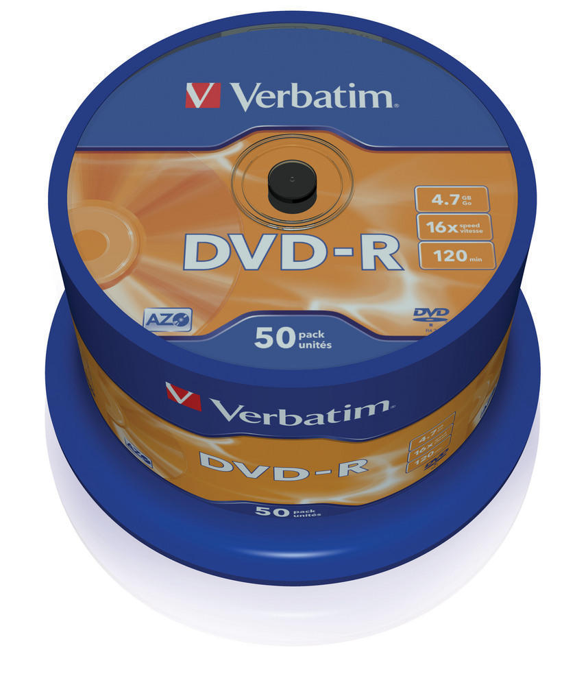DVD-R Verbatim 4,7 GB 16x cake 50 ks, 43548