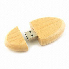 Drevený USB kľúč elipsa