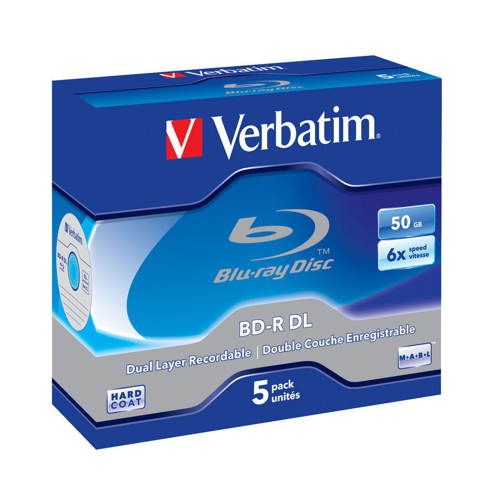 BD-R Blu-ray Verbatim DL 50 GB 6x, JWC box, 43748