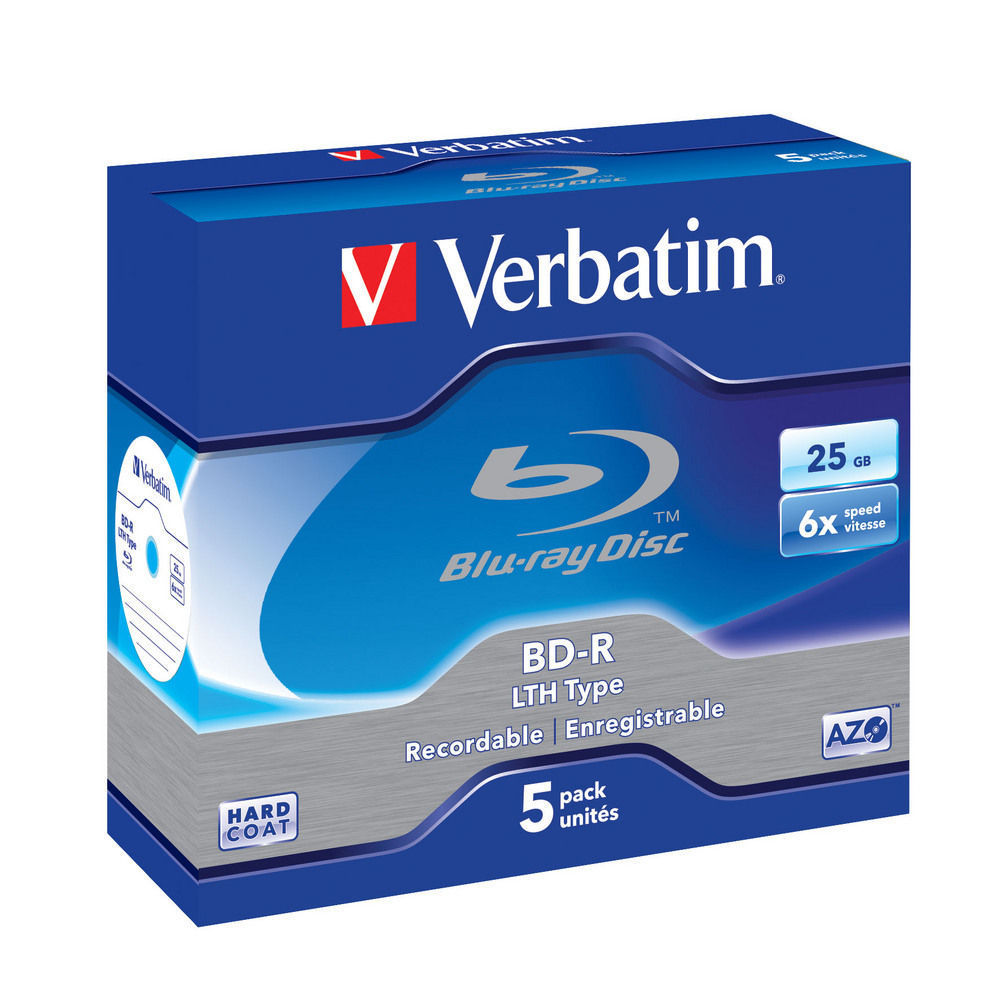 BD-R Blu-ray Verbatim LTH-AZO 25 GB 6x, JWC box, 43753