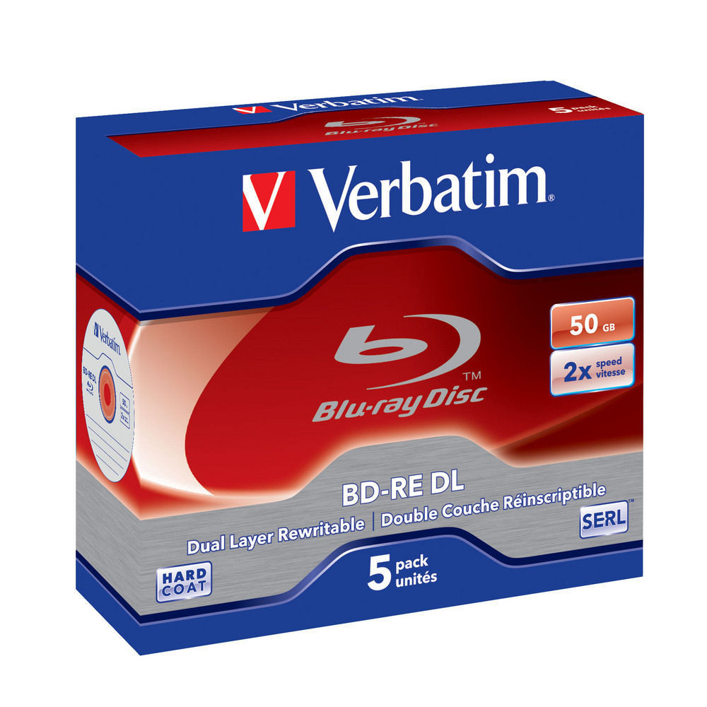 BD-RE Blu-ray Verbatim DL 50 GB 2x, JWC box, 43760
