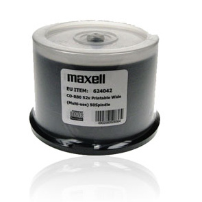 CD-R Maxell 700 MB Printable NO ID, cake 50 ks, 624042