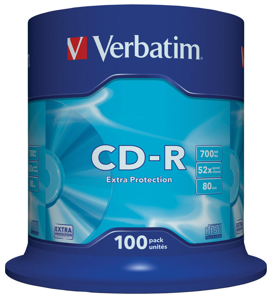 CD-R Verbatim 700 MB cake 100 ks Extra Protection, 43411