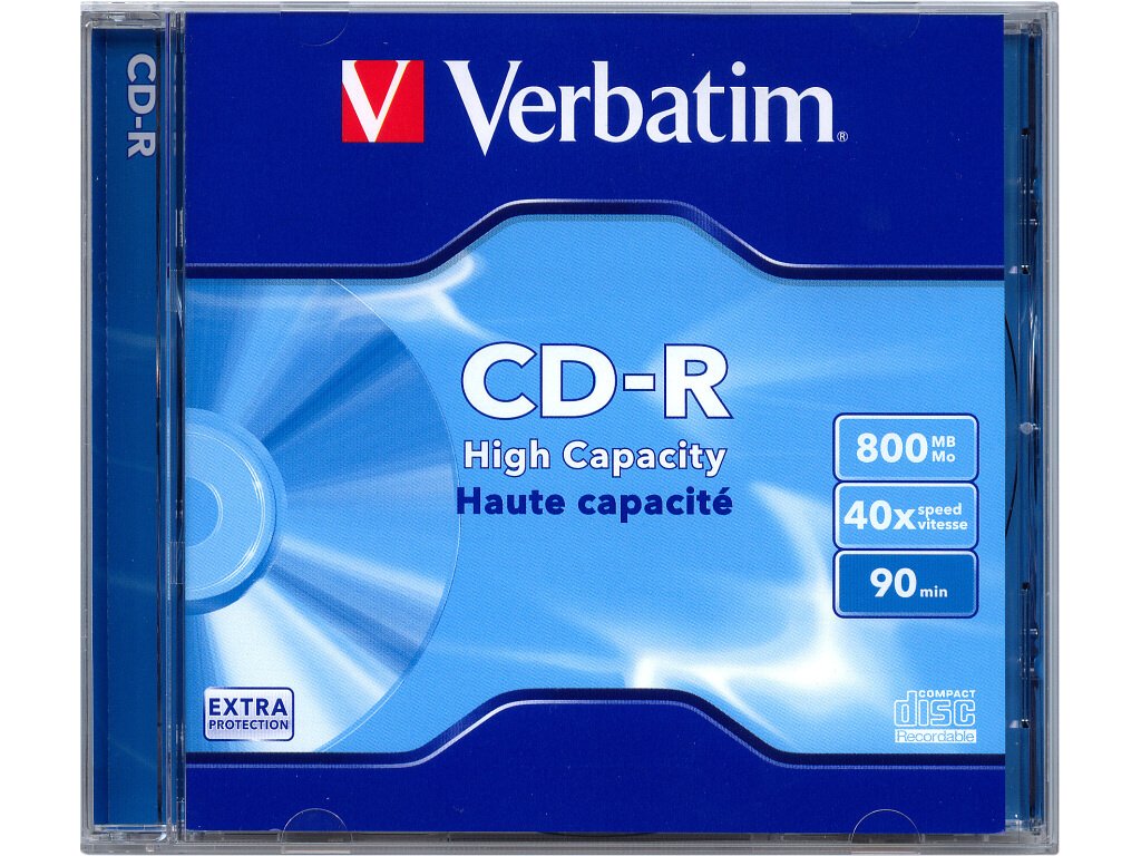 CD-R Verbatim 800 MB 90 min. JWC box, 43428