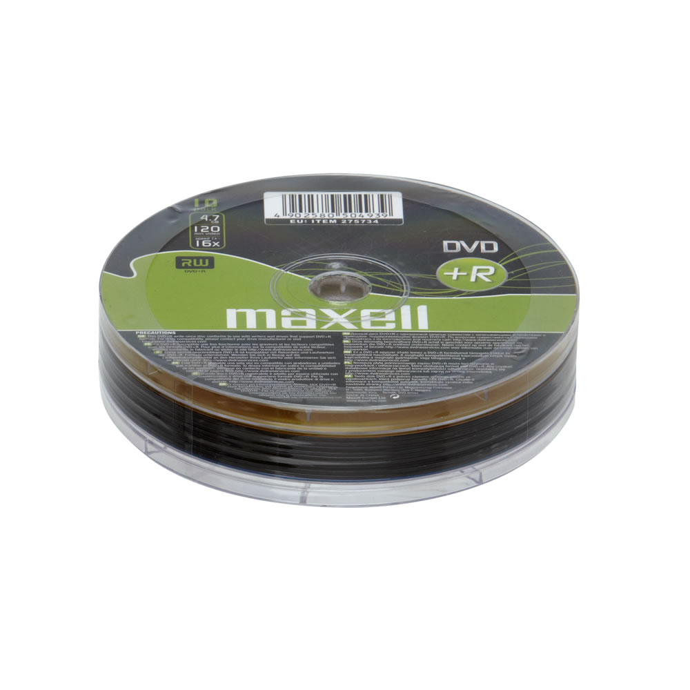 DVD+R Maxell 4,7 GB 16x, celofán 10 ks, 275734