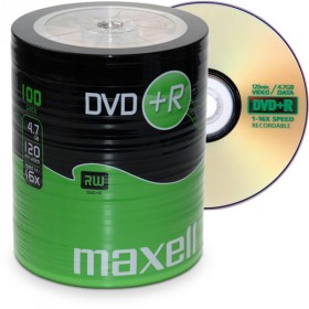 DVD+R Maxell 4,7 GB 16x, celofn 100 ks, 275737