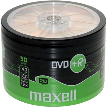 DVD+R Maxell 4,7 GB 16x, celofn 50 ks, 275736