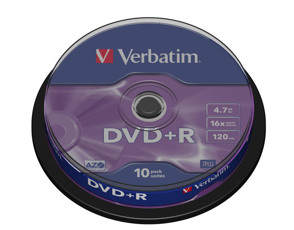 DVD+R Verbatim 4,7 GB 16x cake 10 ks, 43498