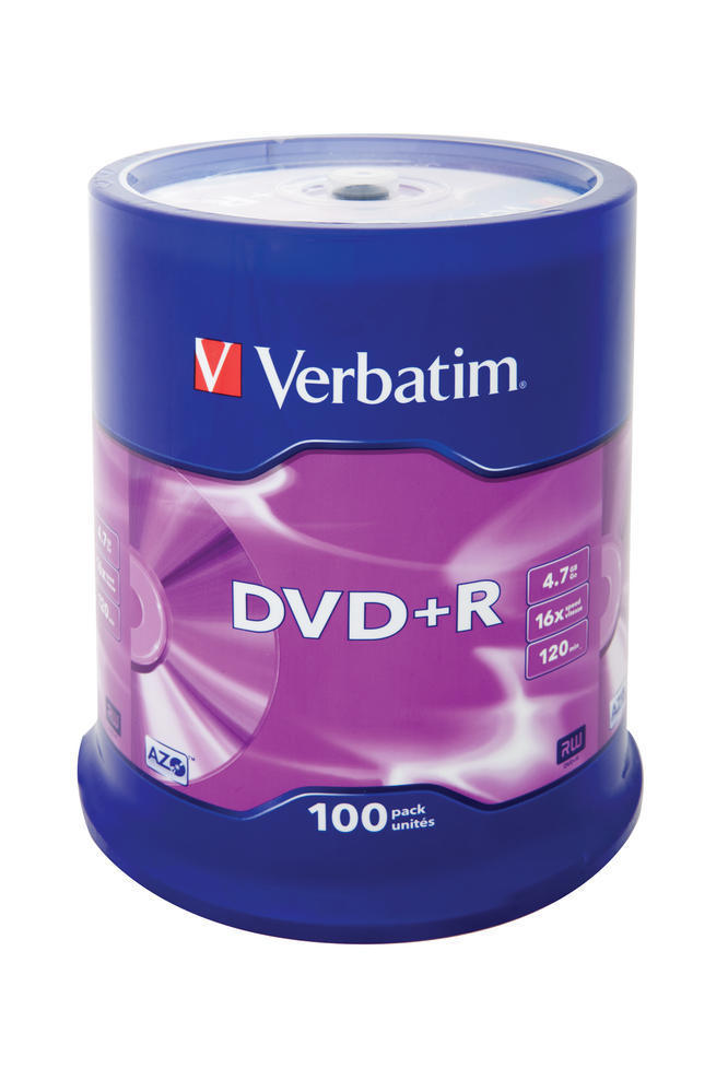 DVD+R Verbatim 4,7 GB 16x cake 100 ks, 43551