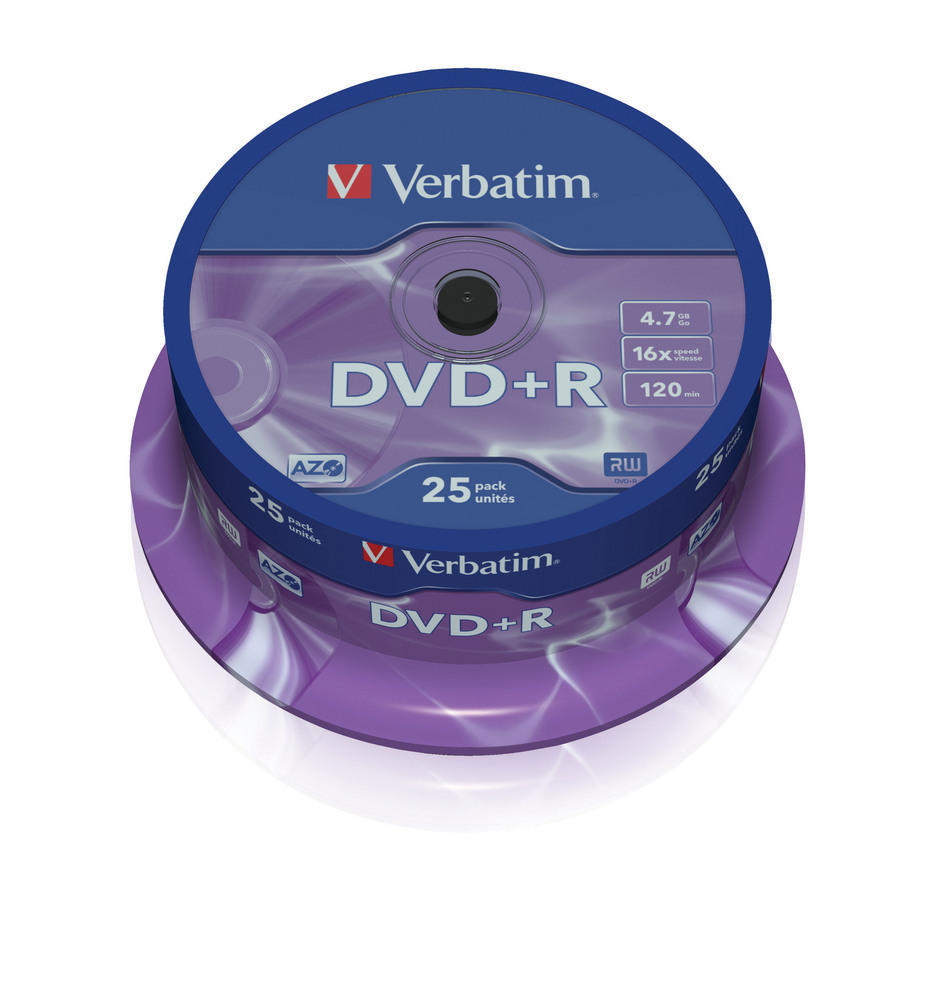DVD+R Verbatim 4,7 GB 16x cake 25 ks, 43500