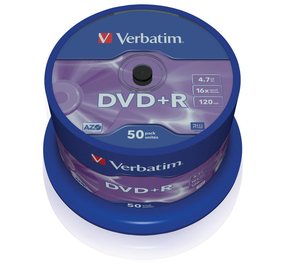 DVD+R Verbatim 4,7 GB 16x cake 50 ks, 43550