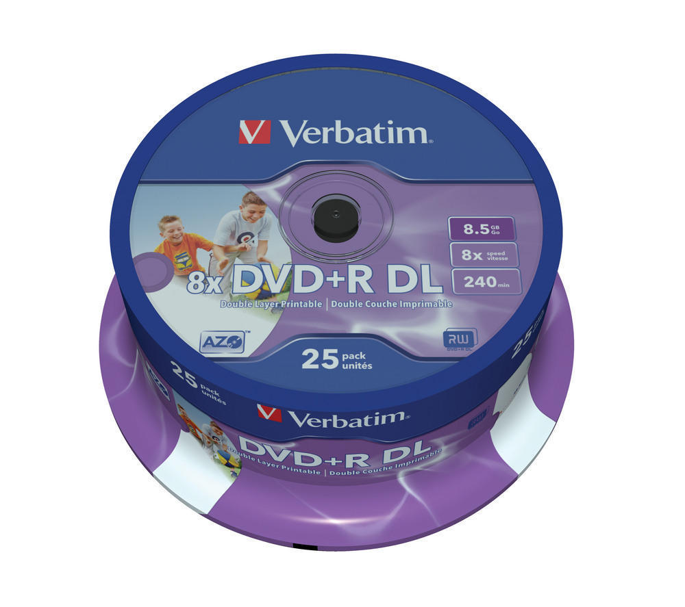 DVD+R Verbatim Double Layer 8,5 GB 8x Printable NO ID, cake 25 ks, 43667