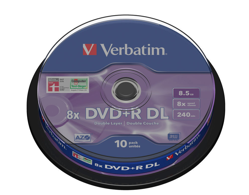 DVD+R Verbatim Double Layer 8,5 GB 8x, cake 10 ks, 43666