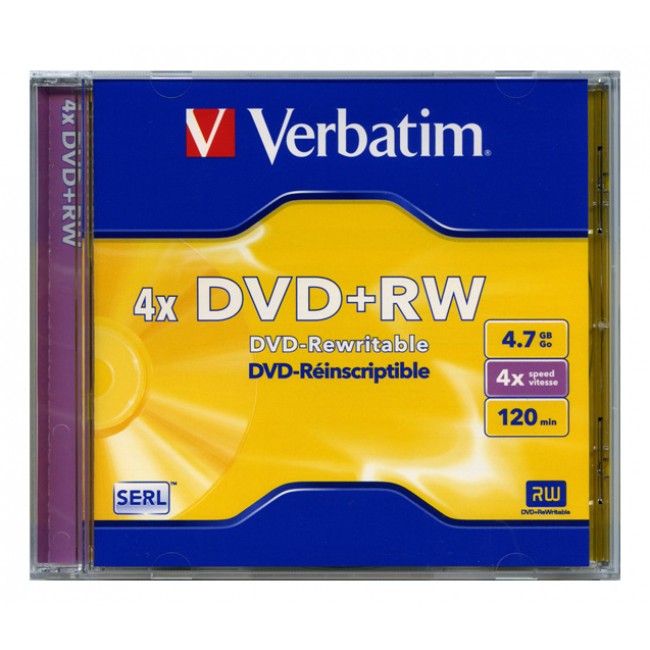 DVD+RW Verbatim 4,7 GB 4x JWC box, 43229