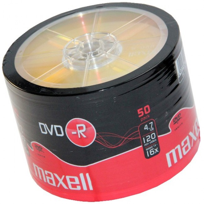 DVD-R Maxell 4,7 GB 16x, celofn 50 ks, 275732