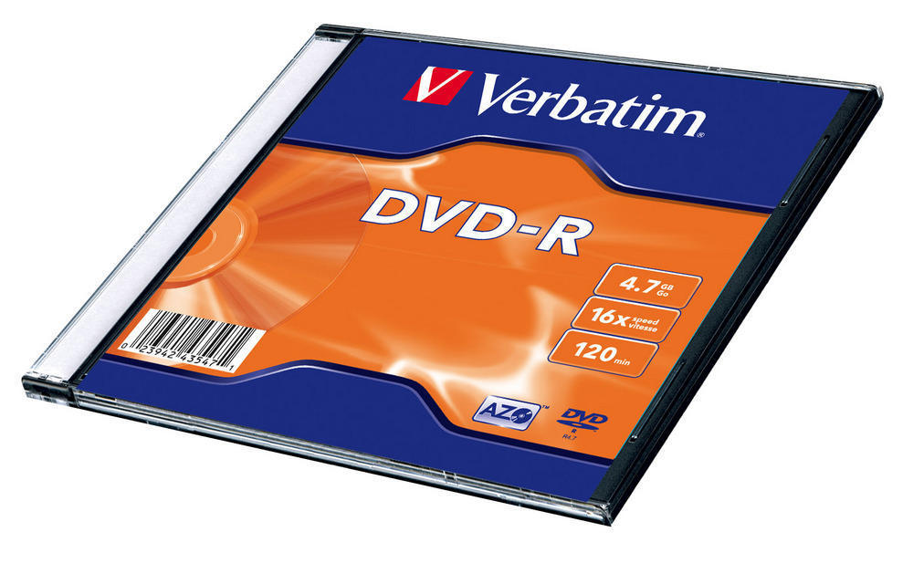 DVD-R Verbatim 4,7 GB 16x slim box, 43547