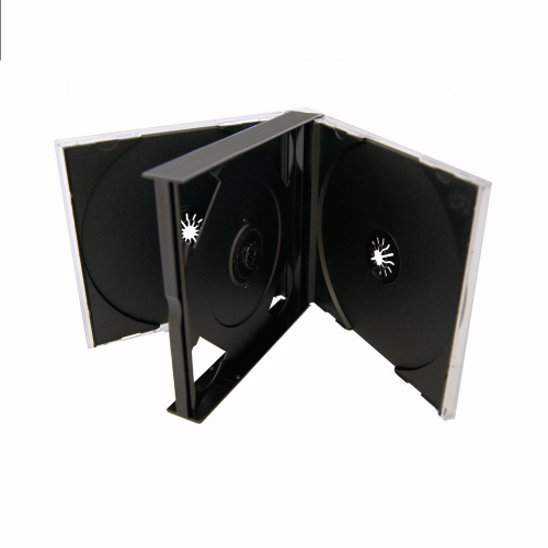 Obal na 4 CD s čiernym trayom HQ, Multipack box - 24 mm