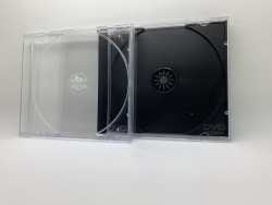 Obal na 1 CD s �iernym/prieh�adn�m trayom HQ, JWC box - 10,4 mm, logo DVD