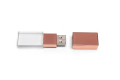 Sada: USB KRYSTAL bronzov sklo/kov + biela krabika s magnetom