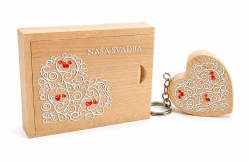 SET "Na�a svadba" SRDCE �IPKA 2: USB + krabi�ka drevo
