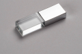 USB KRYSTAL sklo/kov 2.0 - 3.0 strieborny