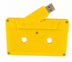 USB kľúč MC magnetofónová kazeta žltá USB kľúč MC magnetofónová kazeta žltá