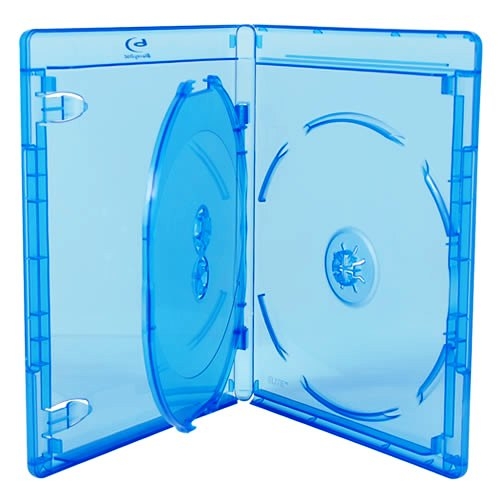 Obal na 3ks Blu-ray priehľadný modrý, 14mm